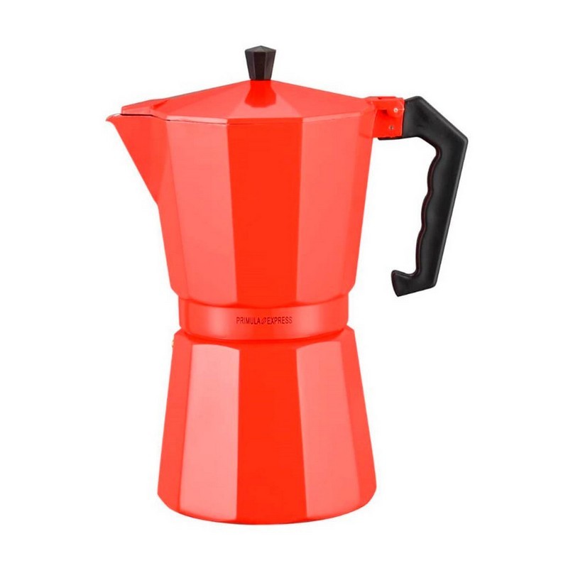 CAFETERA MOKA ALUMINIO ROJA 12 TAZAS La Feria de la Greca